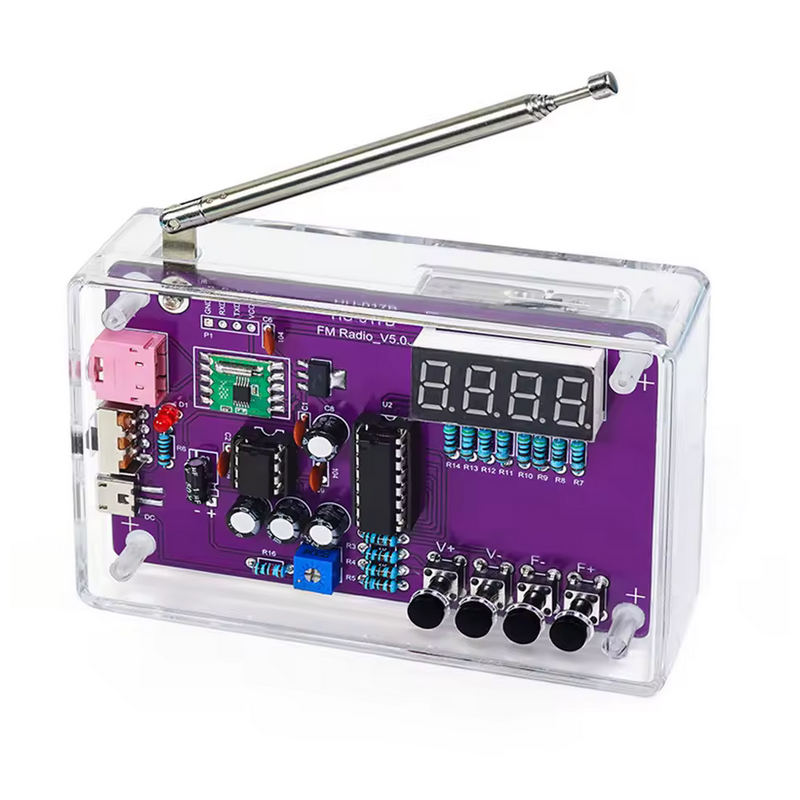 DIY FM rádio 87–108 MHz s digitálním displejem – stavebnice RDA5807S